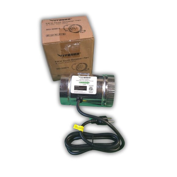 VIVOSUN 4 Inch Inline Duct Fan 100 CFM, HVAC Exhaust Ventilation Fan with Low No - Picture 1 of 5